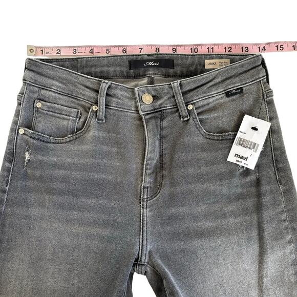Mavi Jeans Anika Gray High Rise Fray Hem Crop Flare Jeans Women’s Size 27 x 27 - Picture 5 of 10